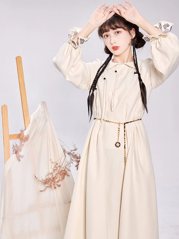 Chinoiserie Dresses Autumn Women Fashion Hanfu