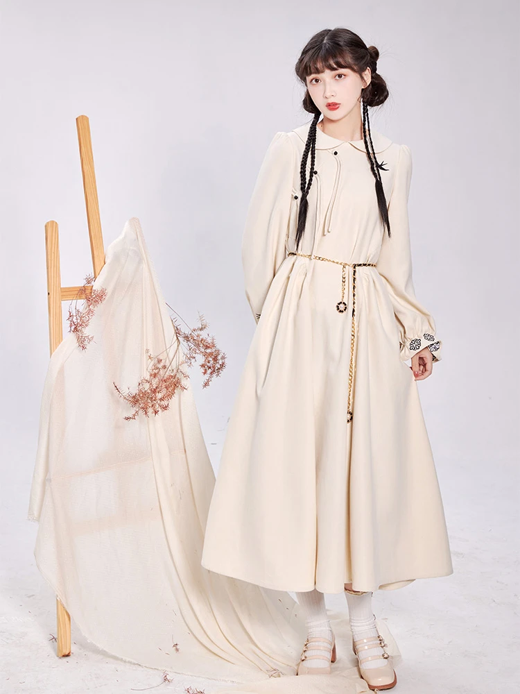 Chinoiserie Dresses Autumn Women Fashion Hanfu
