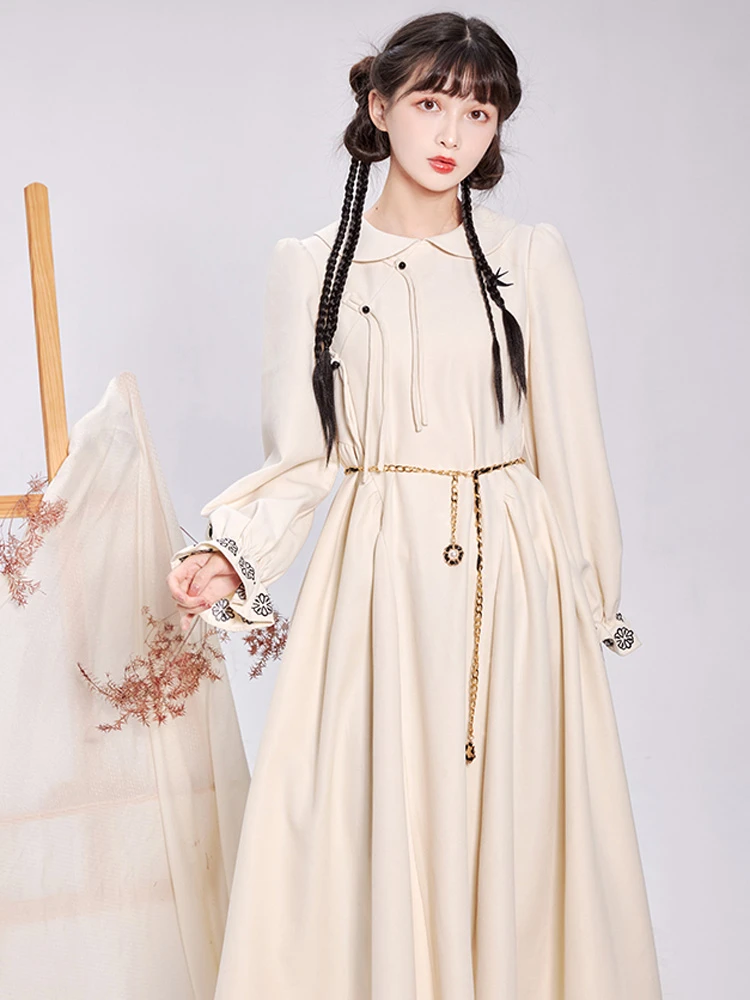 Chinoiserie Dresses Autumn Women Fashion Hanfu