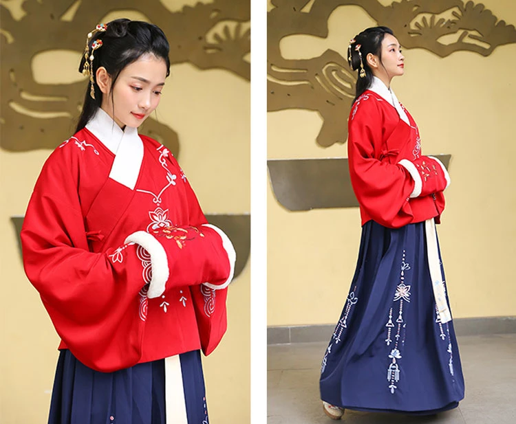 shop red aoqun hanfu dress