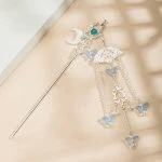 Hanfu Hair Accessories Long Hairpin Cheongsam Silver Accessories