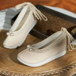 Ming Dynasty Hanfu Shoes Women Traditional Cloth Solid Color Sho