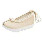 Ming Dynasty Hanfu Shoes Women Traditional Cloth Solid Color Sho