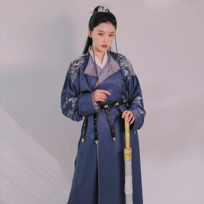 navy dragon kungfu hanfu