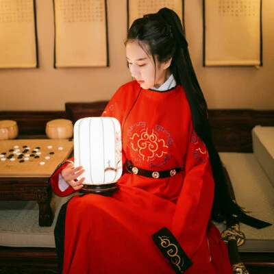 royal heroine red hanfu robe