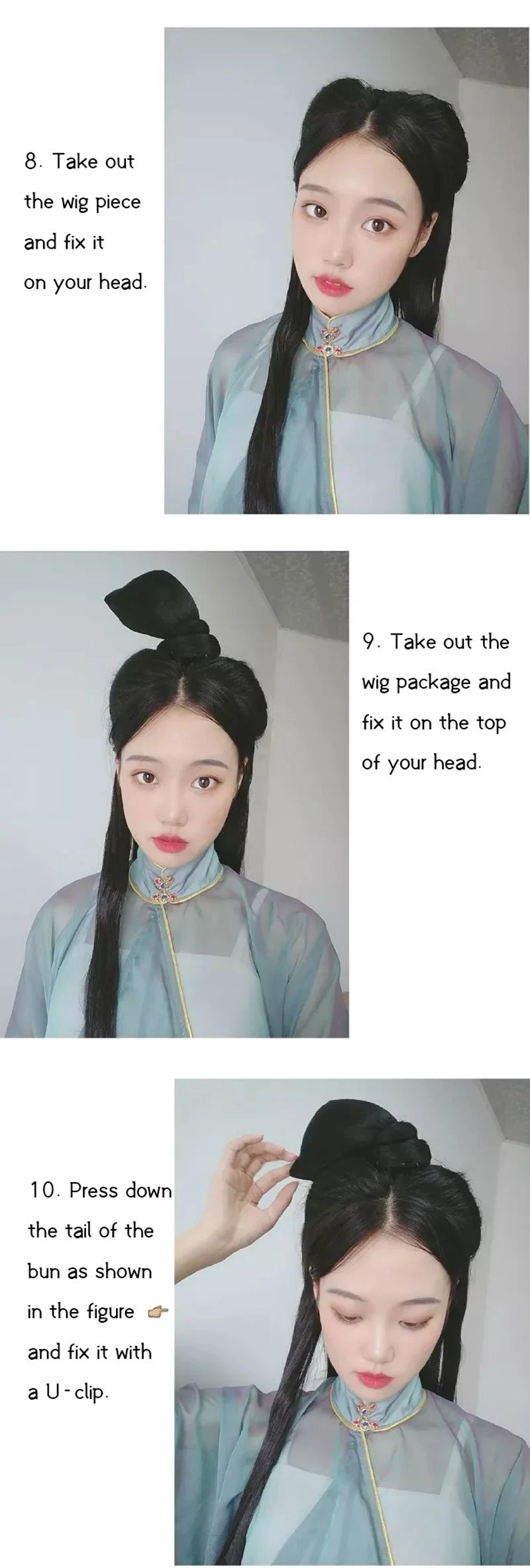 Hairstyle Tutorial for Traditional Chinese Hanfu Dress