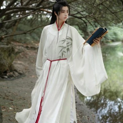 Male Song Round Collar Robe Spring Cross-collar Long Shirt
