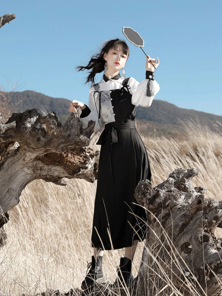 New Modern Women Hanfu Costume for Daily Mamian Qun