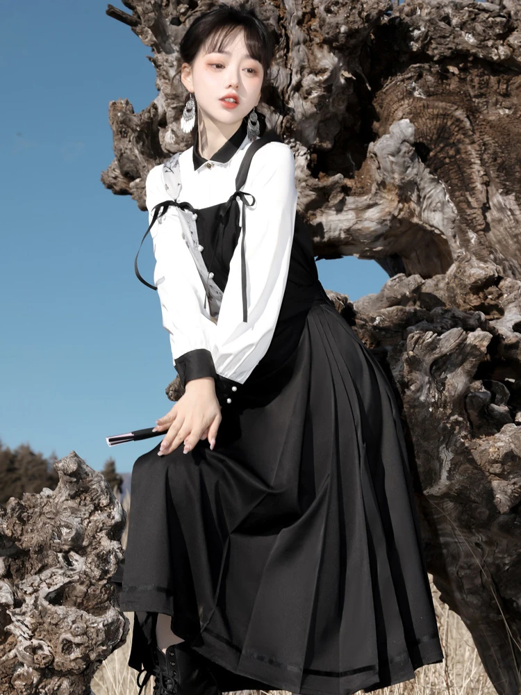 New Modern Women Hanfu Costume for Daily Mamian Qun