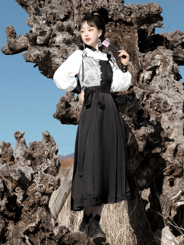New Modern Women Hanfu Costume for Daily Mamian Qun