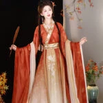 Women Qiyao Hanfu Dress Wei Jin Large Sleeve Fairy Costume