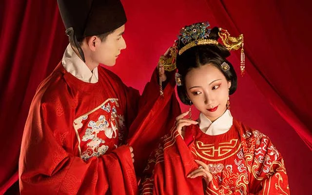 traditional chinese wedding dress ming dynasty style newhanfu