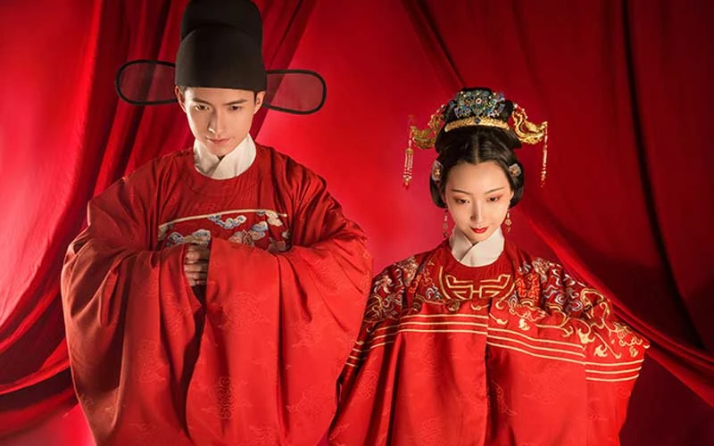 traditional chinese wedding dress ming dynasty style newhanfu