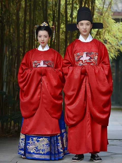 red chinese dress clothing wedding hanfu