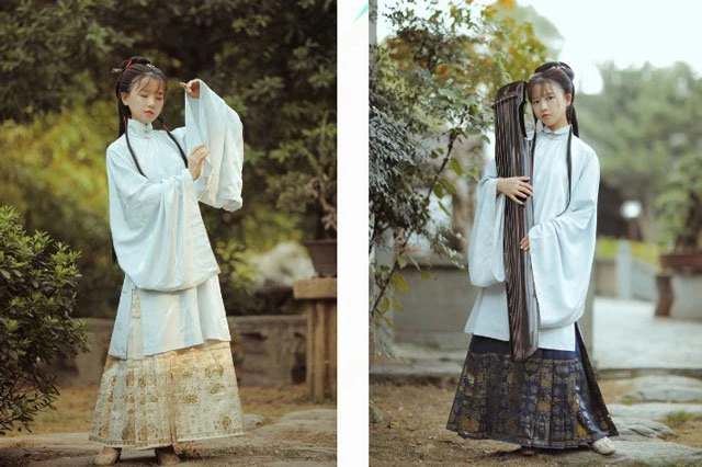 Chinese long dress ming style aoqun