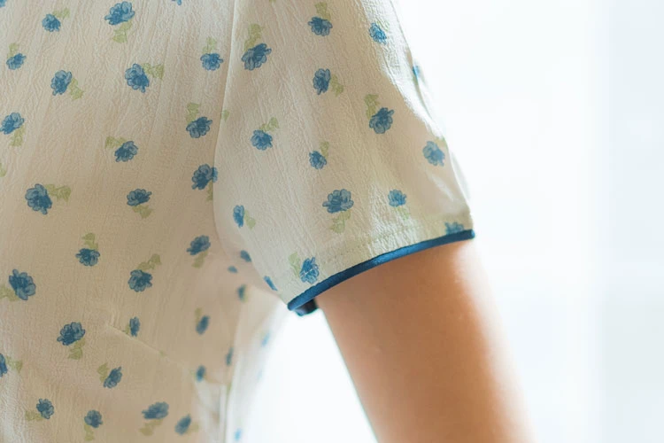 summer flower white cheongsam qipao dress