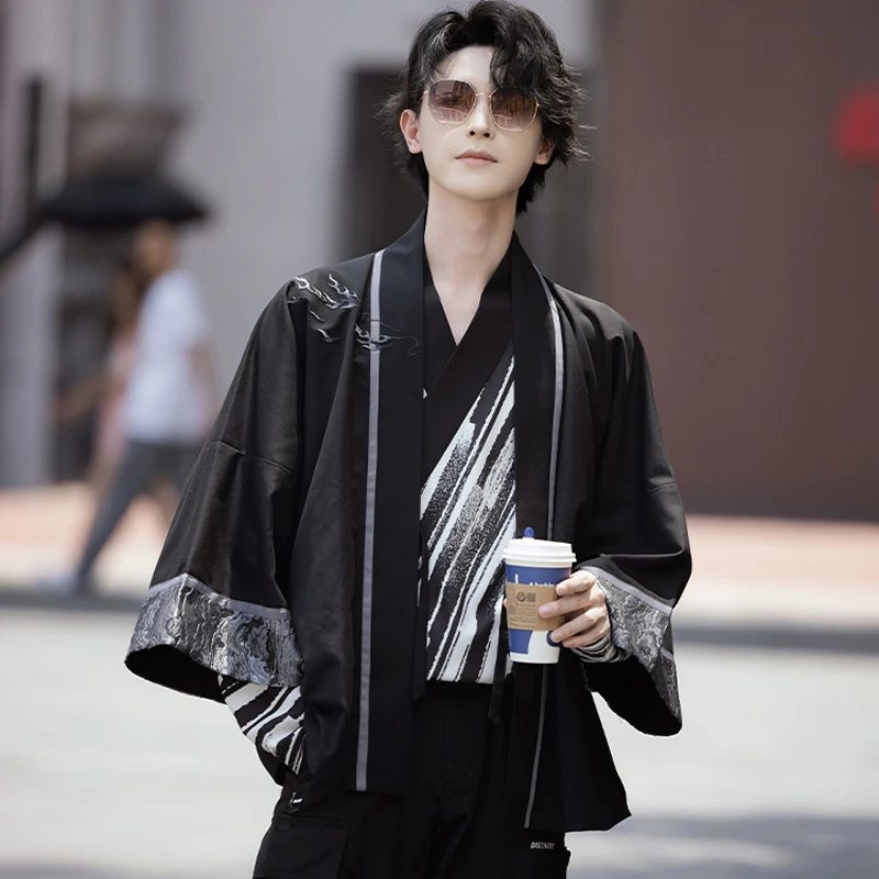 Men Casual Hanfu Autumn Song Style Fashion Suit