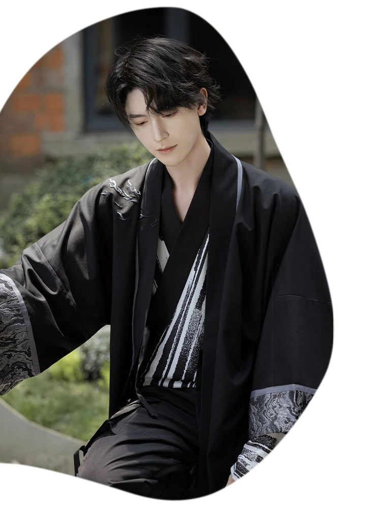 Men Casual Hanfu Autumn Song Style Fashion Suit