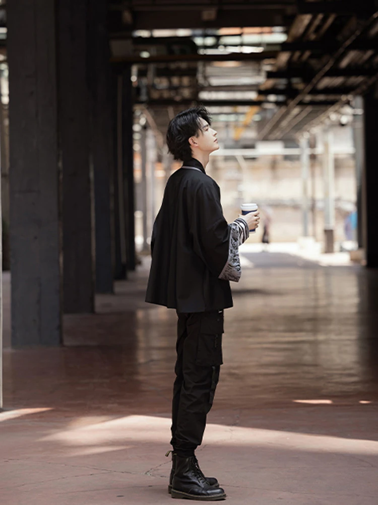 Men Casual Hanfu Autumn Song Style Fashion Suit
