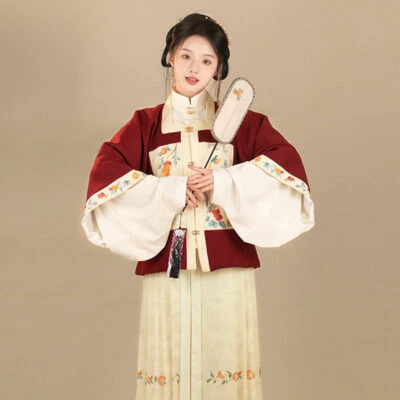 sweet sister orange red hanfu dress