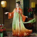 tang princess heziqun hanfu qixiong red green