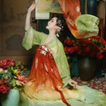 tang princess heziqun hanfu qixiong red green