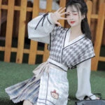 Summer Fashion Tang Dynasty Hanfu Women Daily Short Skirt