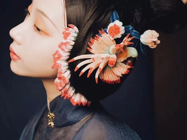 4 Beautiful Artificial Flowers in Han Fu Hair Accessories
