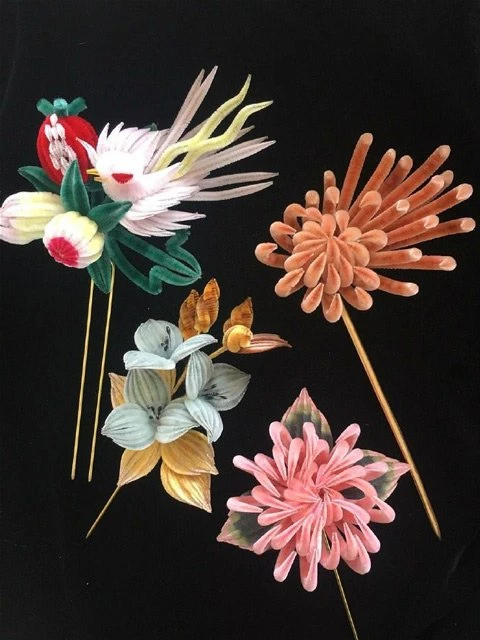 4 Beautiful Artificial Flowers in Han Fu Hair Accessories