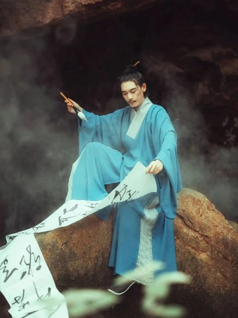 Chinese Man Costume | Ming Style Hanfu: Taoist Robe - Daopao