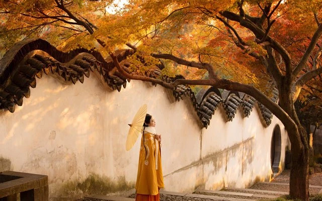 Chinese Costume Photography - Hanfu Girl in Autumn