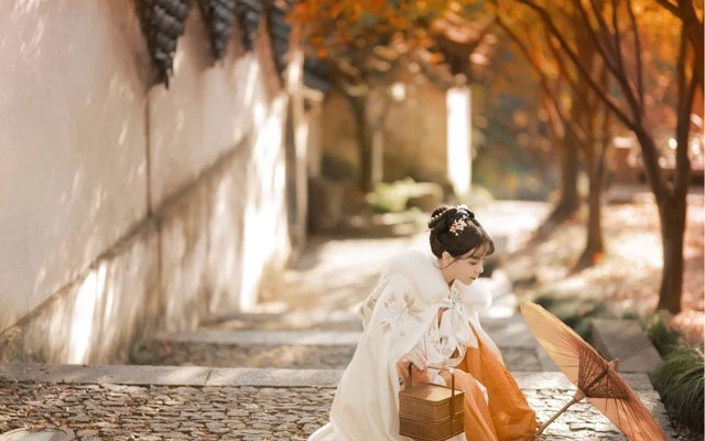 Chinese Costume Photography - Hanfu Girl in Autumn