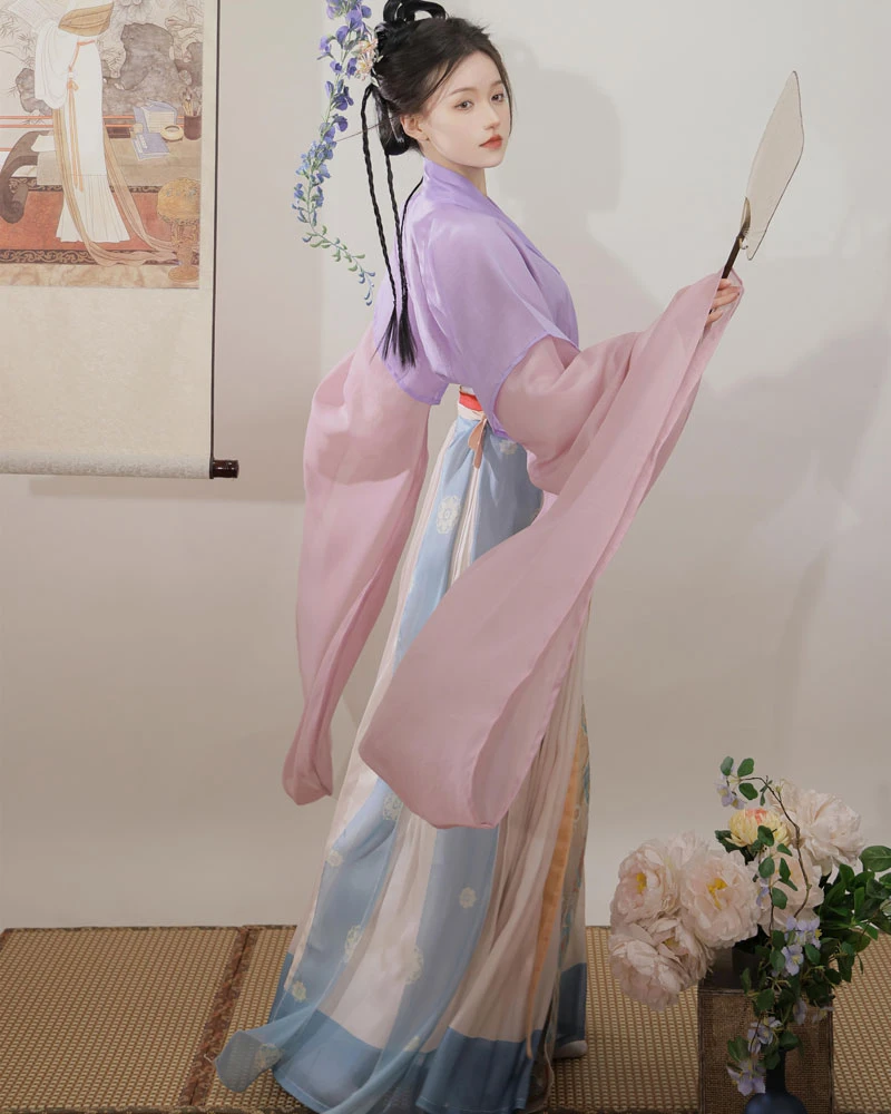 court dancer chiffon hanfu dress