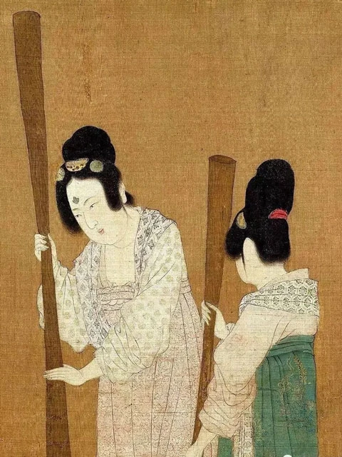 Painting Appreciation: Court Ladies Preparing Newly Woven Silk 6