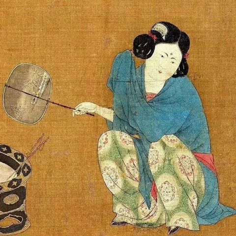 Painting Appreciation: Court Ladies Preparing Newly Woven Silk 12