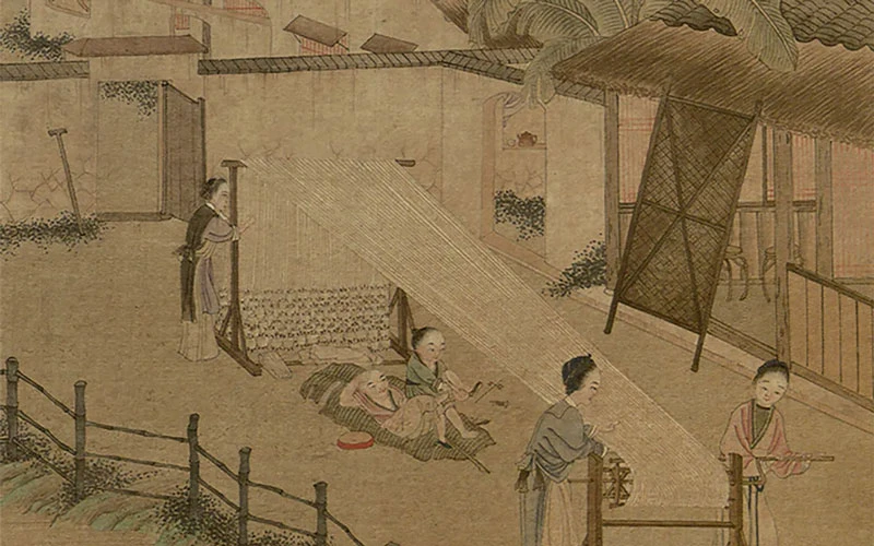 A Long Painting about Chinese Silk Production