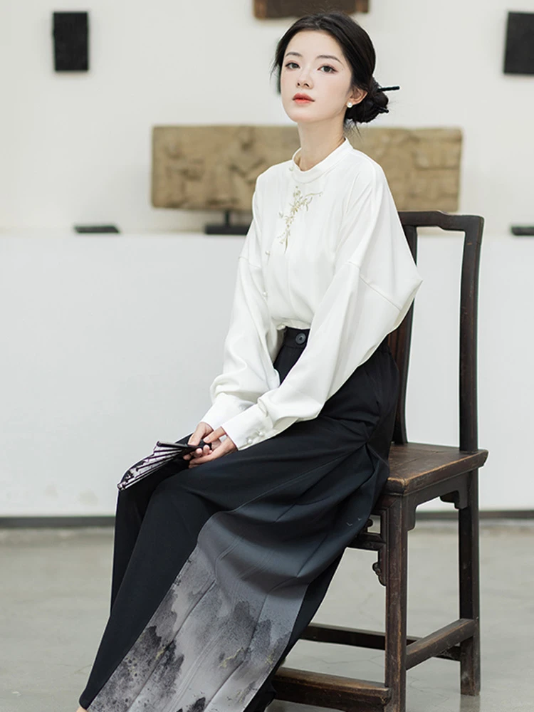 Winter Hanfu Coat Modern Song Warm Top for Women