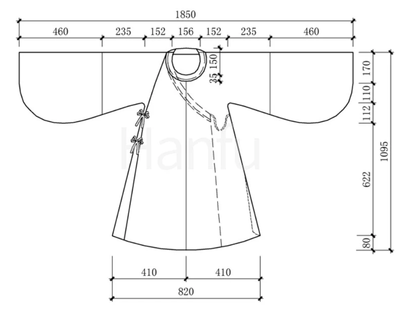 Hanfu Making(5) - Pan Collar Aoqun Cutting & Sewing Patterns