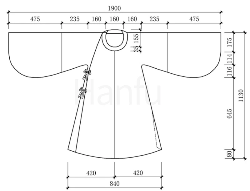 Hanfu Making(5) - Pan Collar Aoqun Cutting & Sewing Patterns