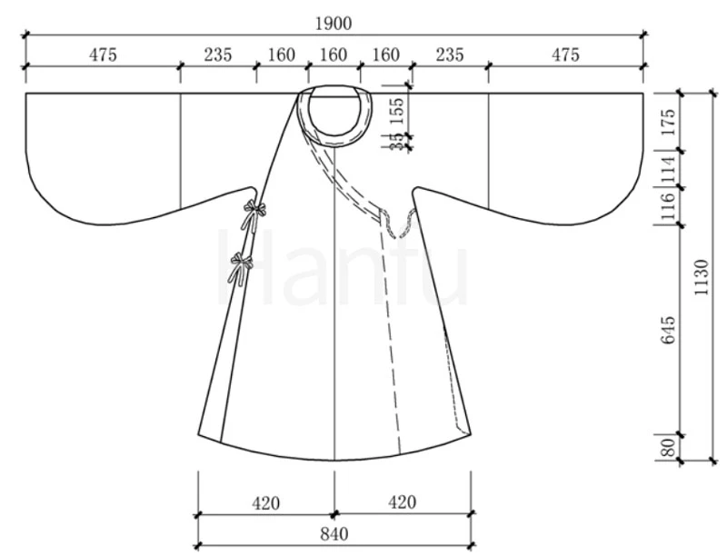 Hanfu Making(5) - Pan Collar Aoqun Cutting & Sewing Patterns