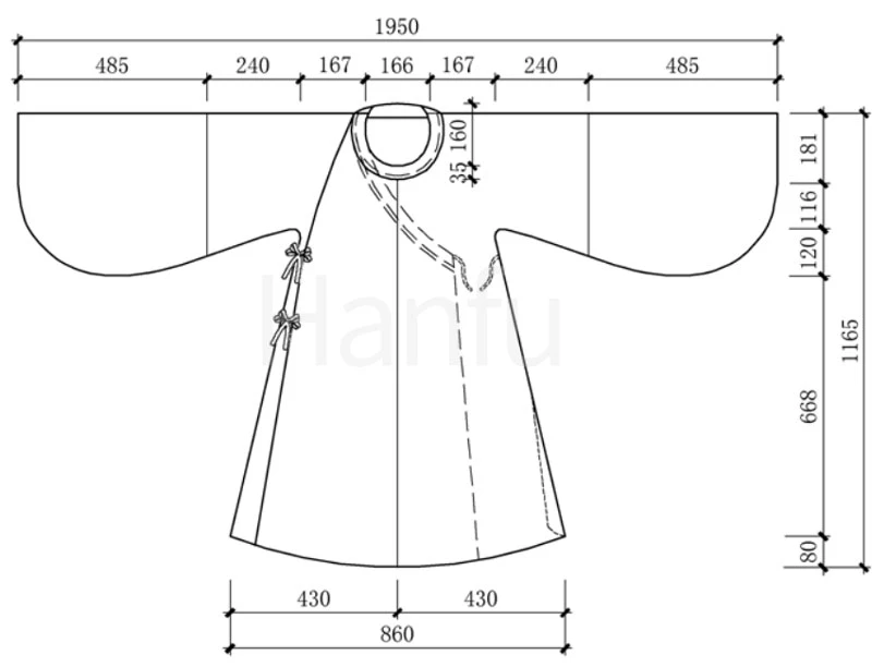 Hanfu Making(5) - Pan Collar Aoqun Cutting & Sewing Patterns