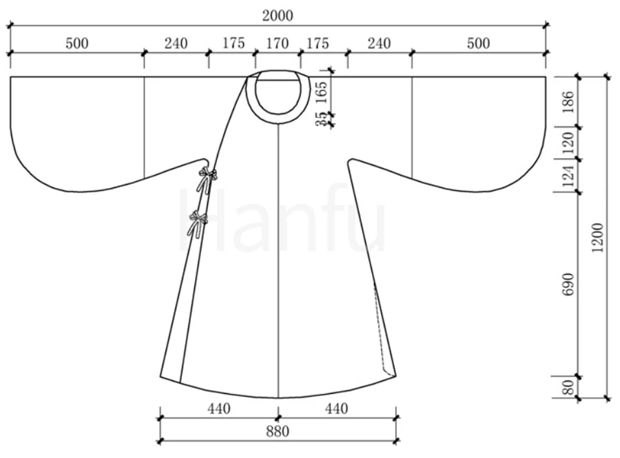 Hanfu Making(5) - Pan Collar Aoqun Cutting & Sewing Patterns