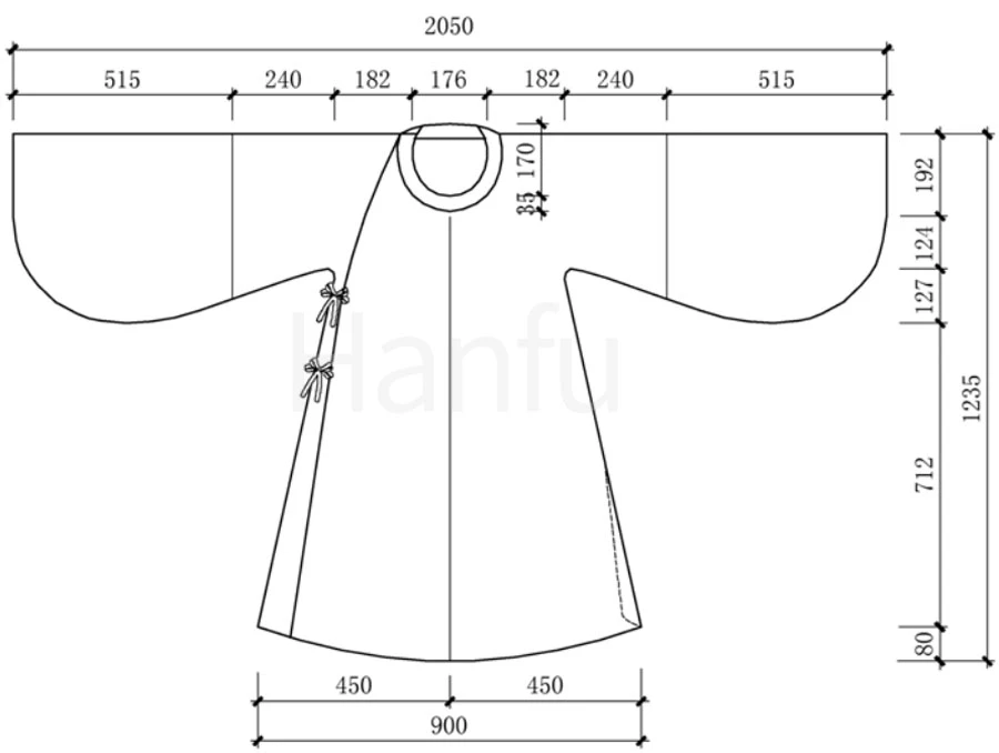 Hanfu Making(5) - Pan Collar Aoqun Cutting & Sewing Patterns