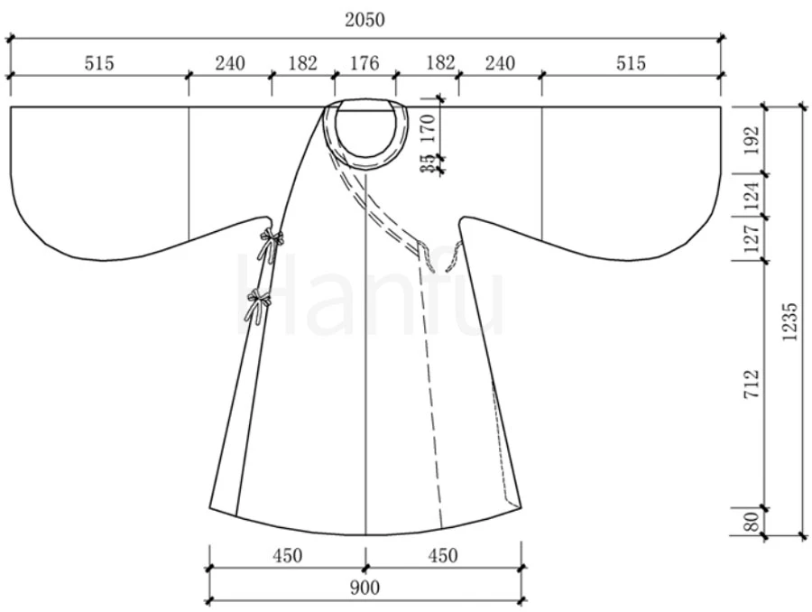 Hanfu Making(5) - Pan Collar Aoqun Cutting & Sewing Patterns