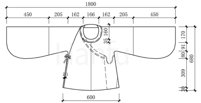 Hanfu Making(5) - Pan Collar Aoqun Cutting & Sewing Patterns