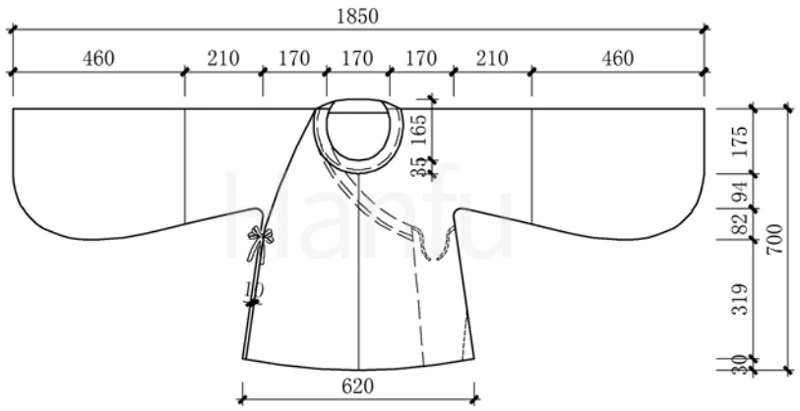Hanfu Making(5) - Pan Collar Aoqun Cutting & Sewing Patterns