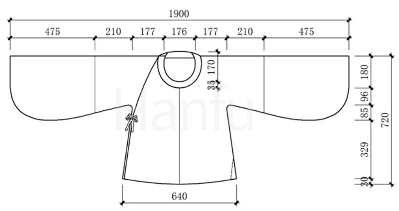 Hanfu Making(5) - Pan Collar Aoqun Cutting & Sewing Patterns