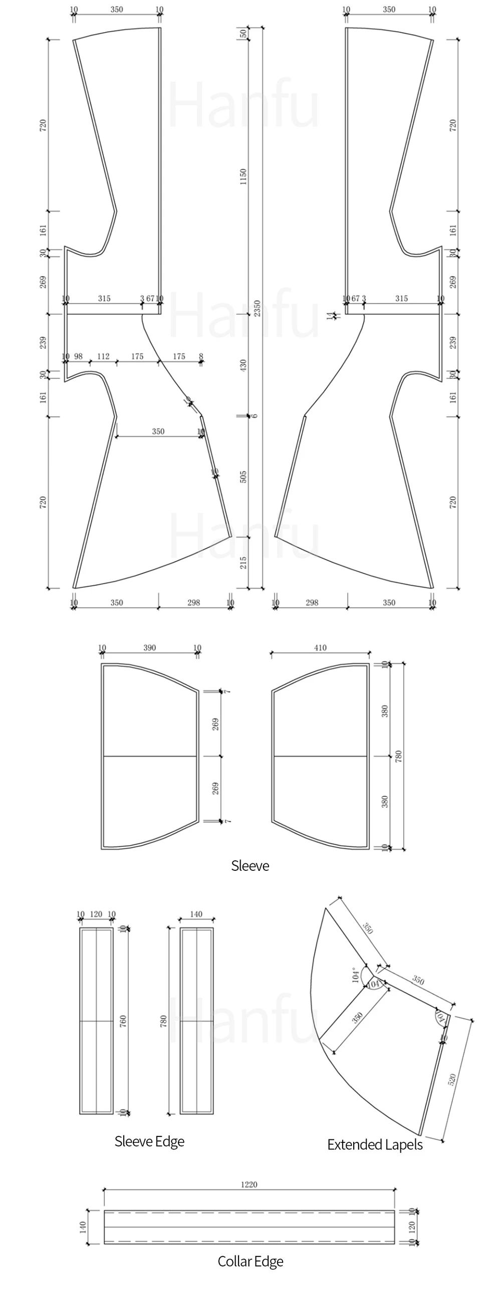 Hanfu Making(6) - Quju Cutting & Sewing Patterns
