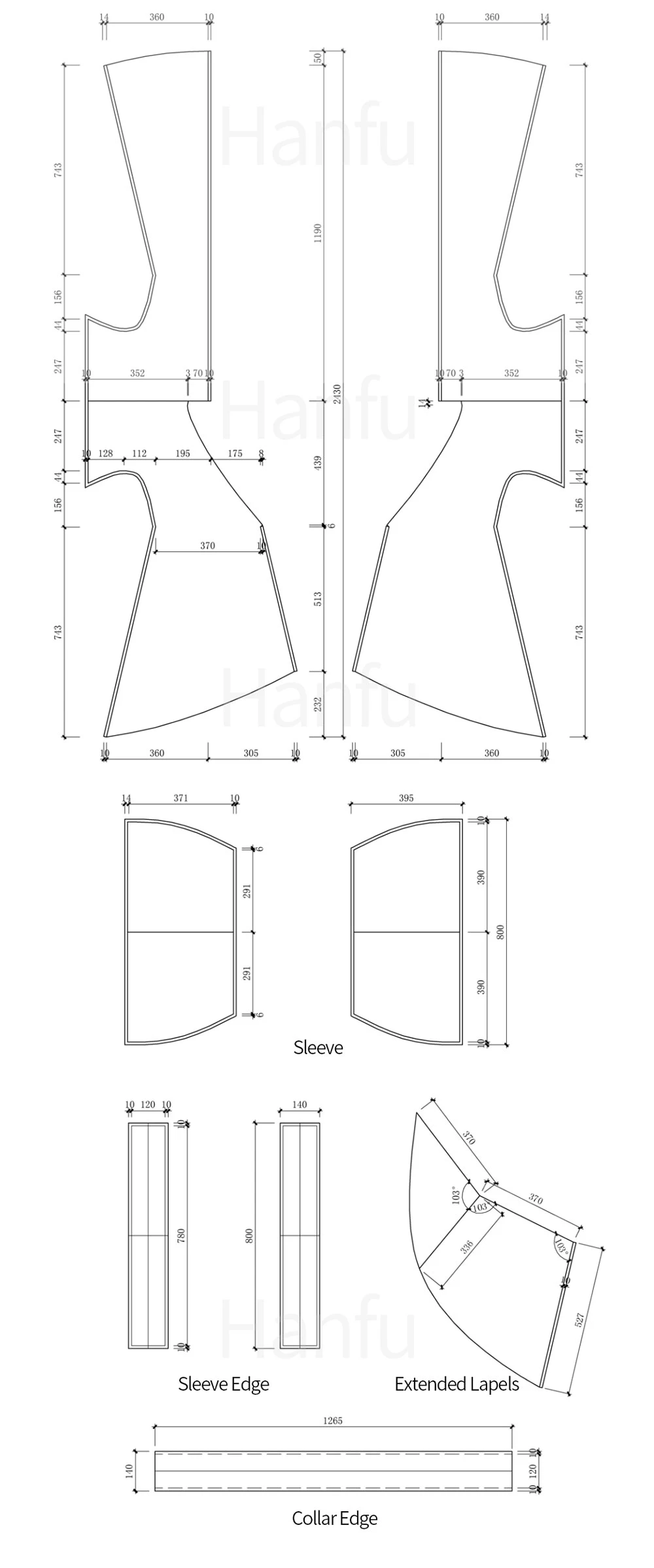 Hanfu Making(6) - Quju Cutting & Sewing Patterns