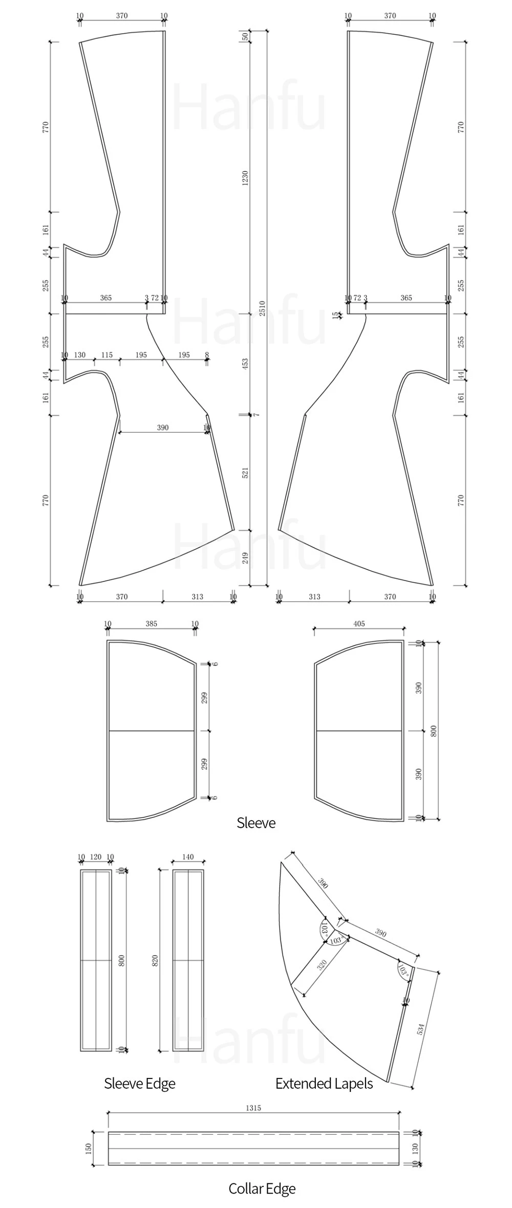 Hanfu Making(6) - Quju Cutting & Sewing Patterns